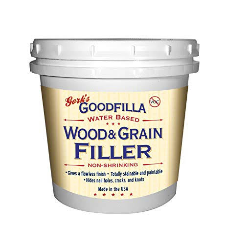 Water-Based Wood & Grain Filler (Trowel Ready)- White- 1 Quart by Goodfilla | Replace Every Filler & Putty | Repairs, Finishes & Patches