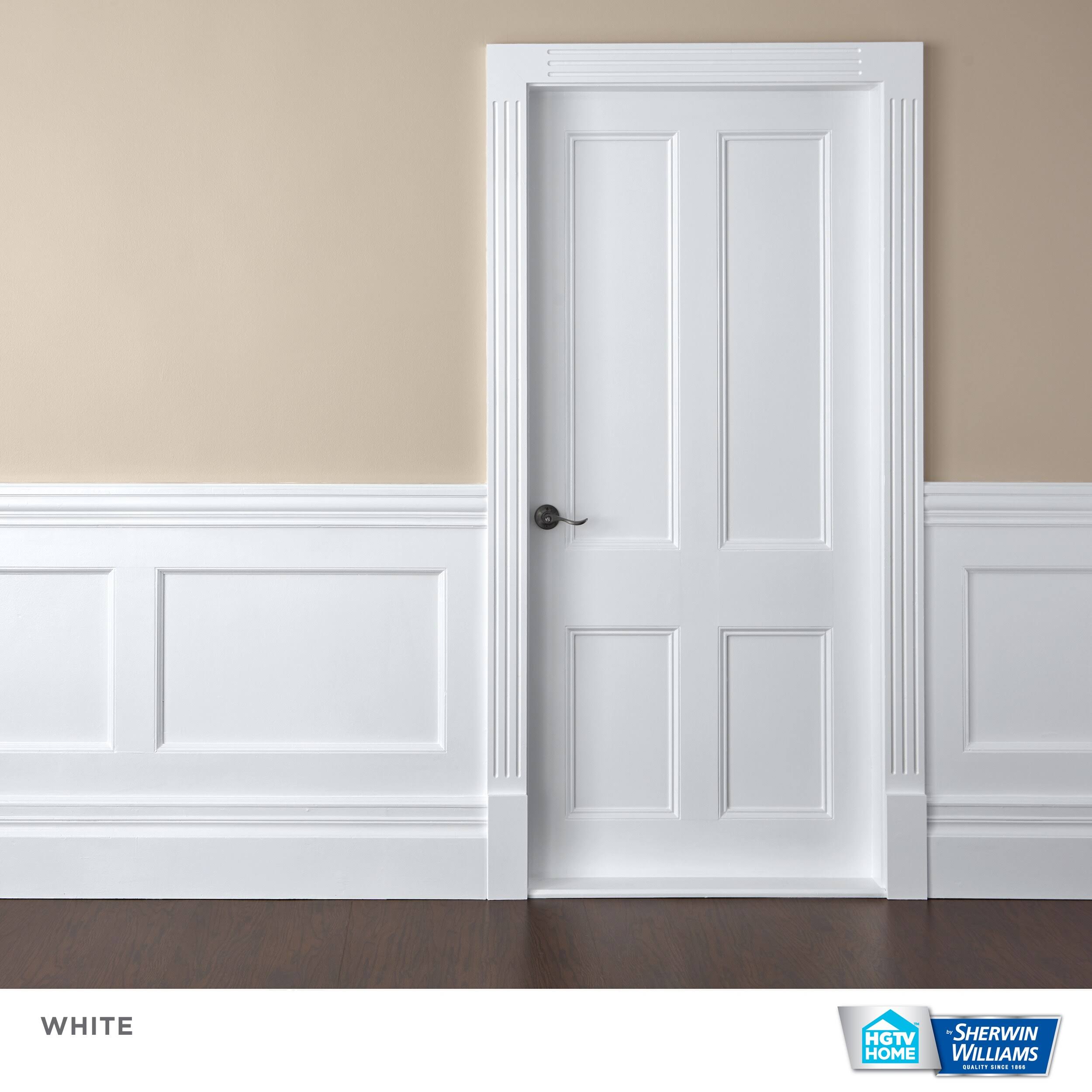 HGTV Home by Sherwin-Williams High-Gloss Extra White Water-Based Interior/Exterior Door and Trim Paint (1-quart) | GL0037002-14