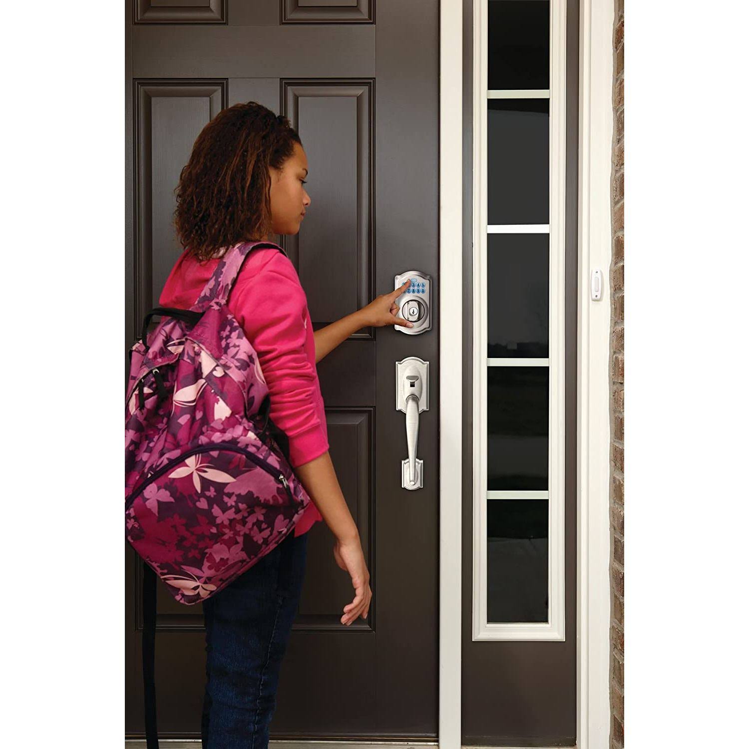 Schlage Satin Nickel Camelot Keypad Deadbolt