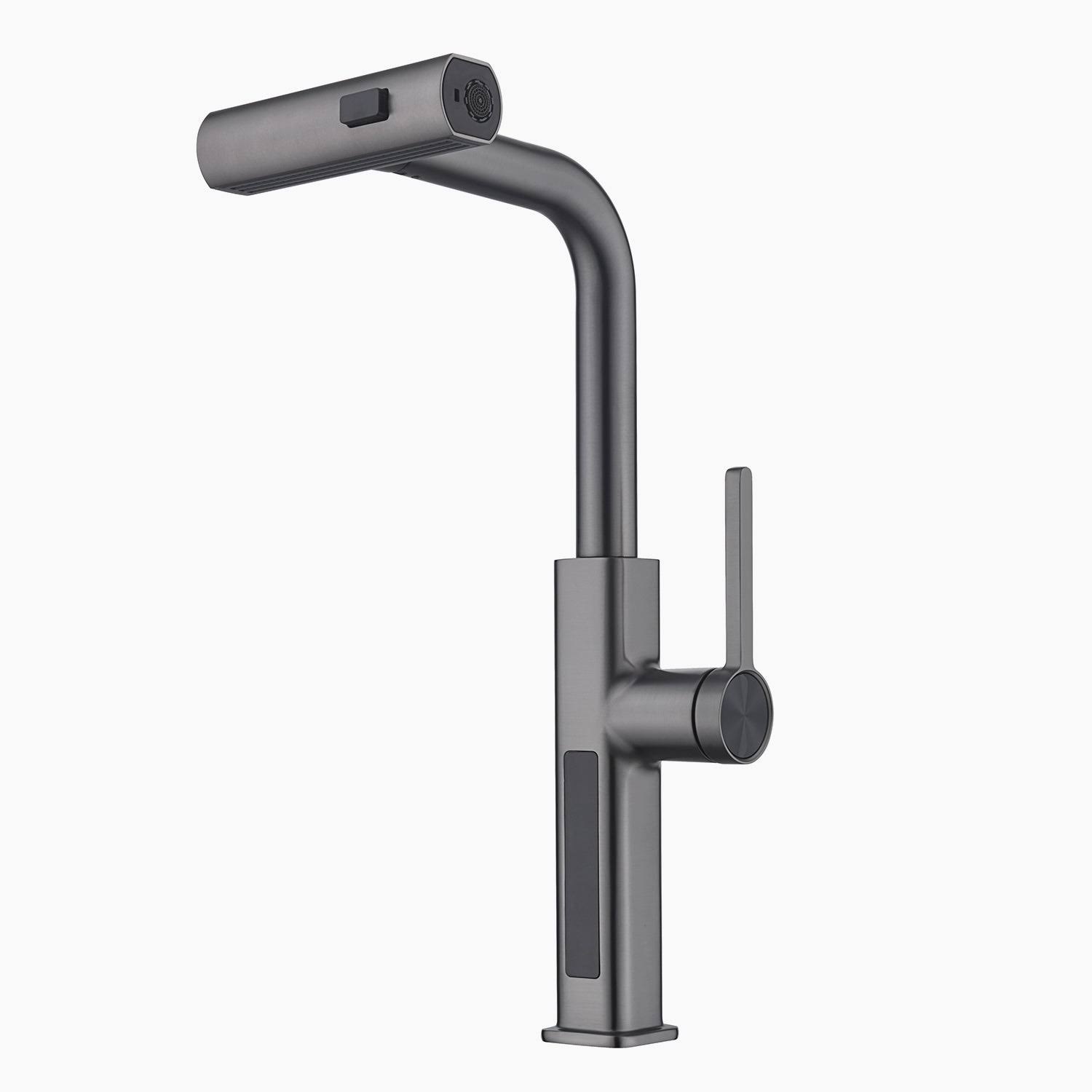 2023 Latest Innovation Waterfall Kitchen Faucet with Temperature Display Feature Grey