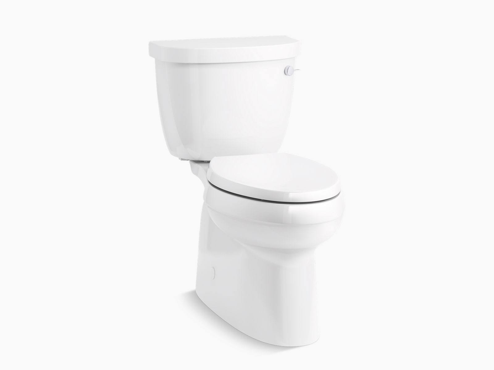 Kohler 5310-RA-0 Cimarron Comfort Height Two-Piece Elongated 1.28 GPF Toilet with Skirted Trapway- White