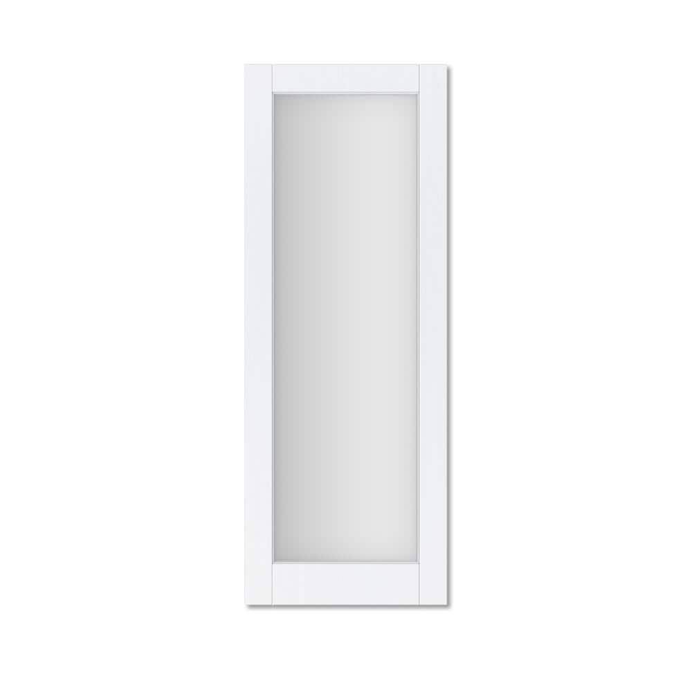 30 in. x 80 in. Solid MDF Core 1-Lite Tempered Frosted Glass and Manuf