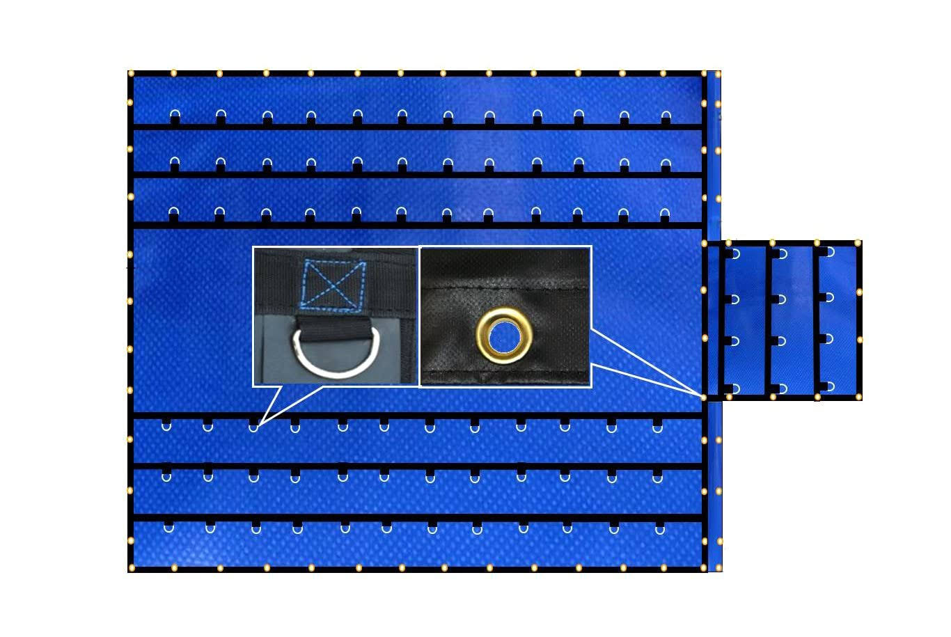 Blue Superlight 14oz Flatbed Trailer Lumber Steel Tarp 24x27 (8' Drop)