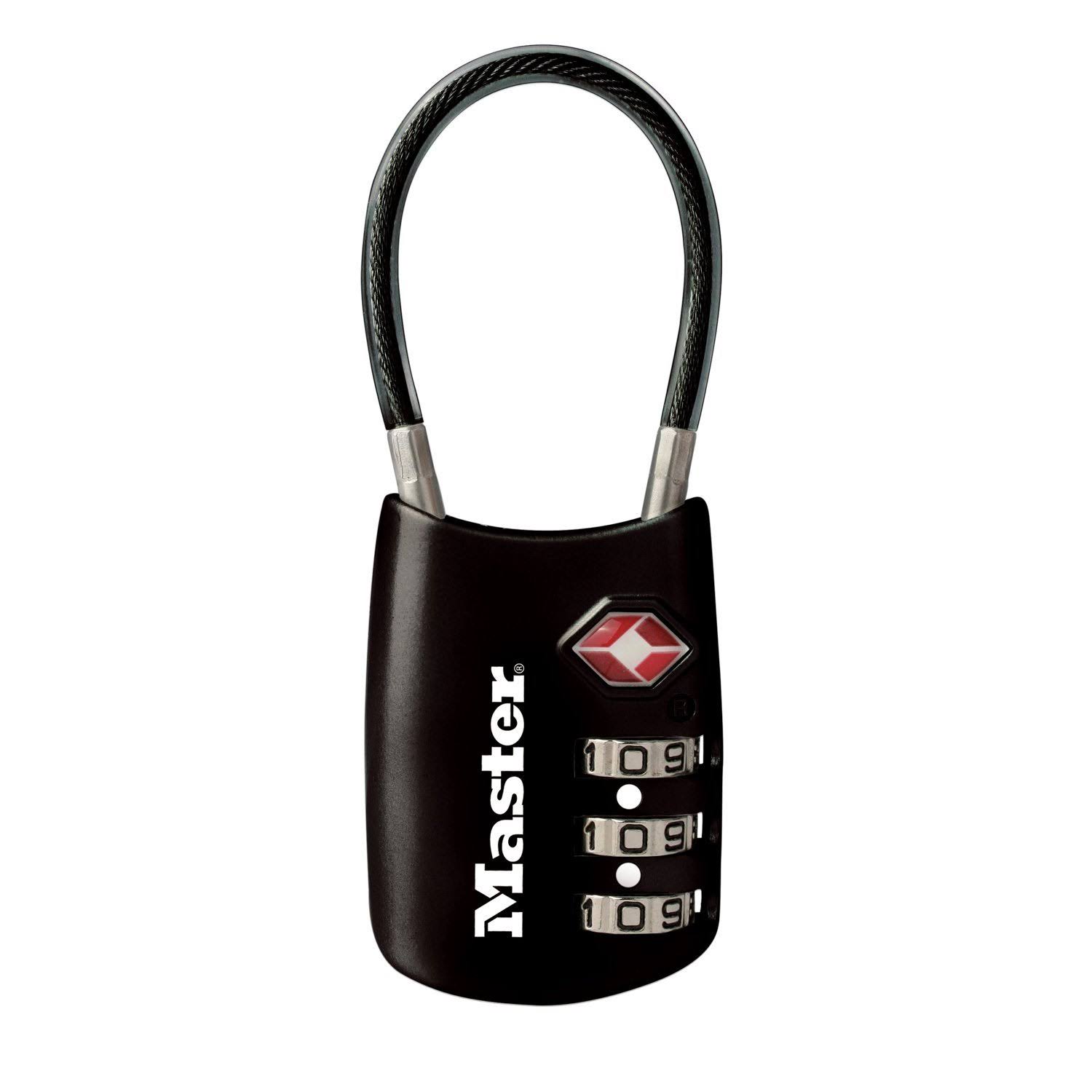 Master Lock TSA-Accepted Luggage Lock with Flexible Cable, Assorted