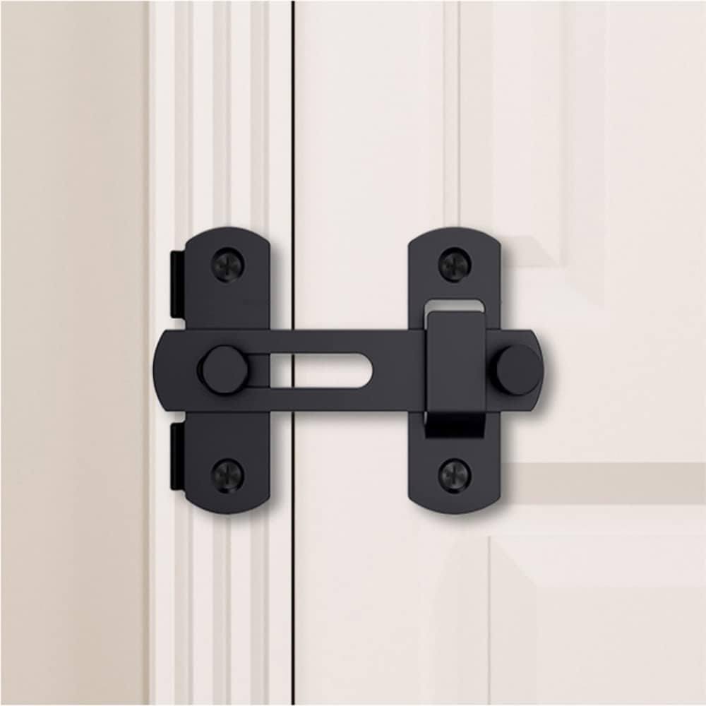 KAFENDA 3 Pack Small Stainless Steel Door Lock Flip Lock Safety Door Bolt Lock, Door Holder Latch (Black)