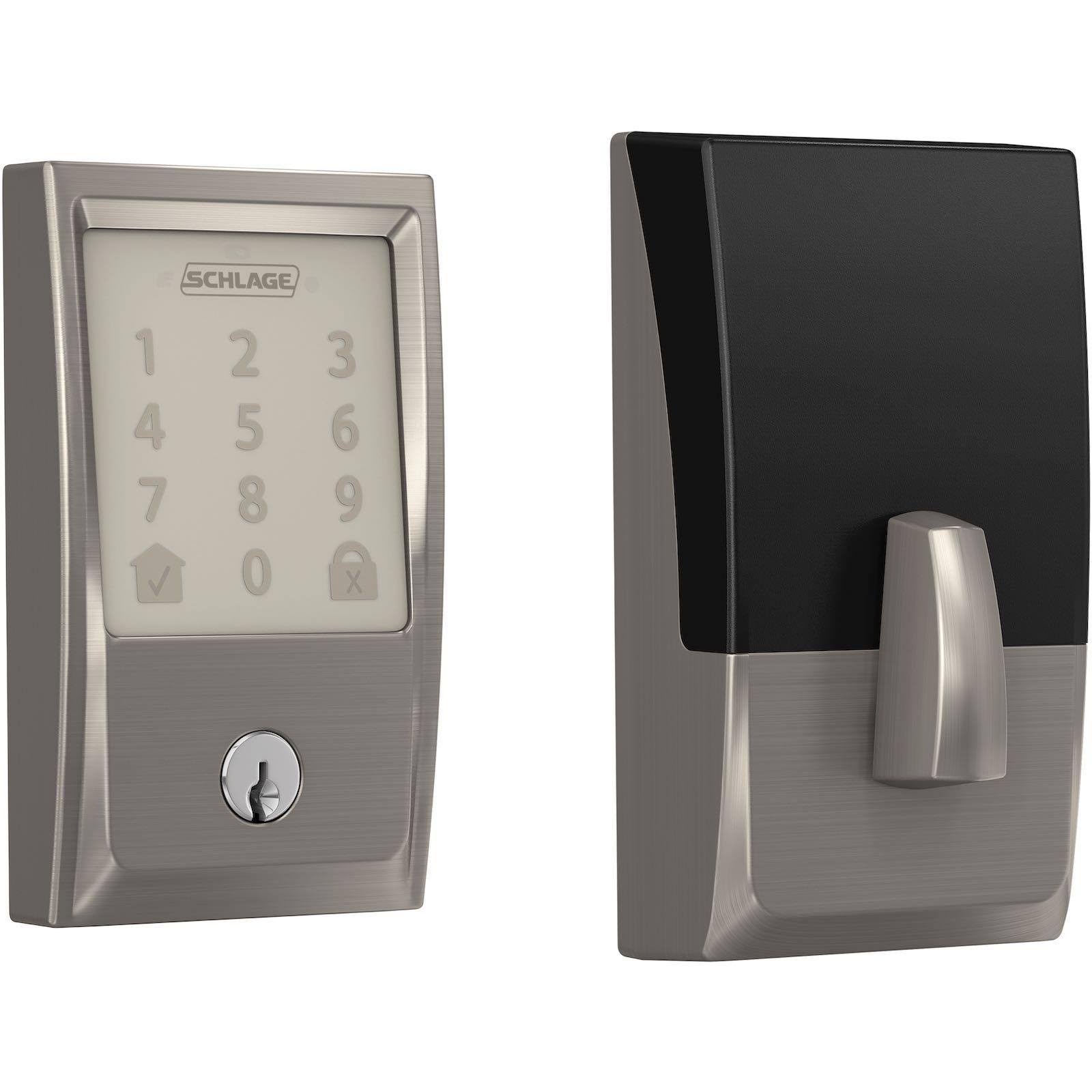 Schlage Encode Smart WiFi Deadbolt with Century Trim in Satin Nickel (BE489WB Cen 619)