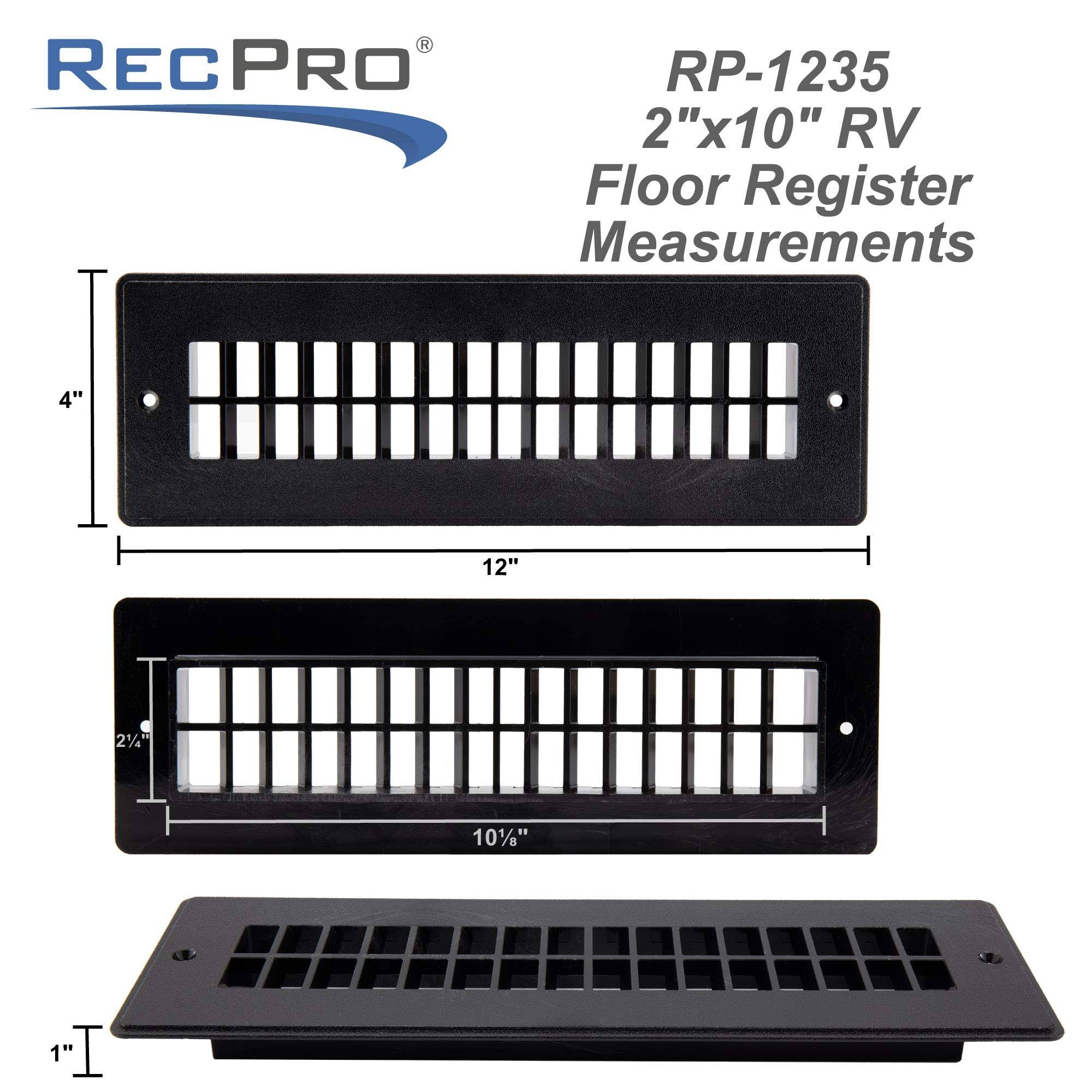 RecPro RV Floor Register | RV Stationary Vent Cover | 2-1/4