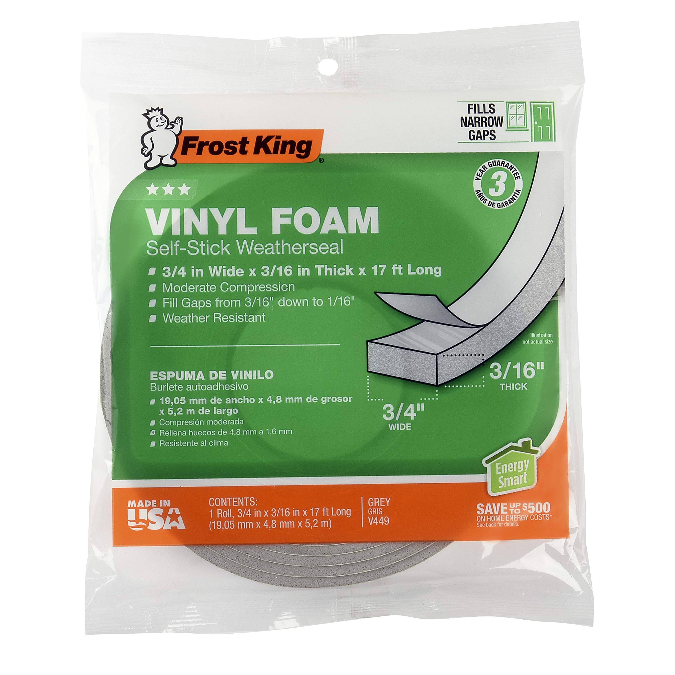 Frost King Vinyl Foam Tape- Closed Cell- Moderate Compression, 3/4