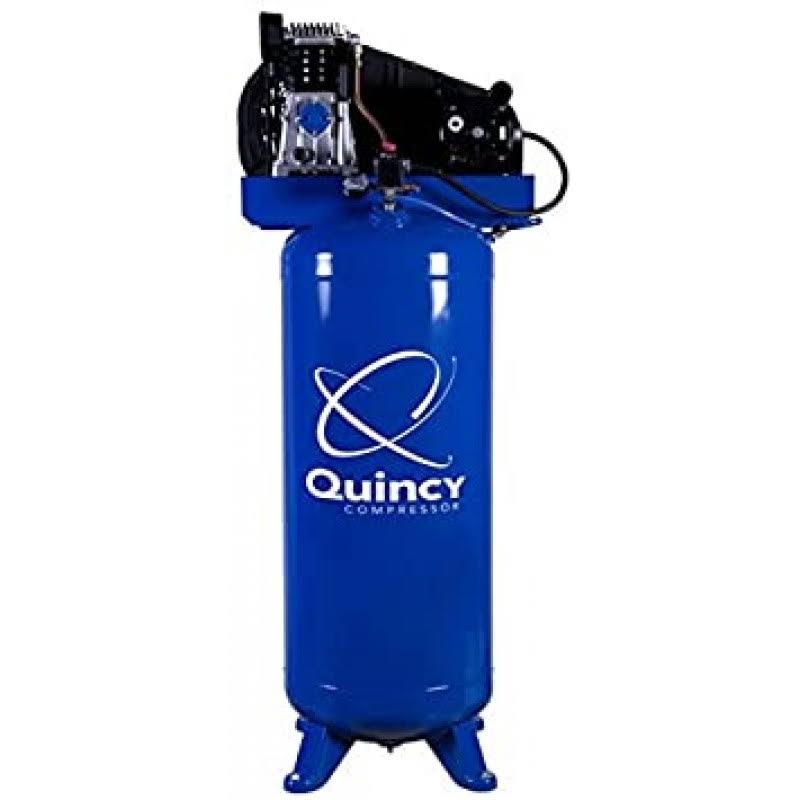 Quincy Single-Stage Air Compressor- 3.5 HP, 220 Volt, 60-Gallon Vertical Tank