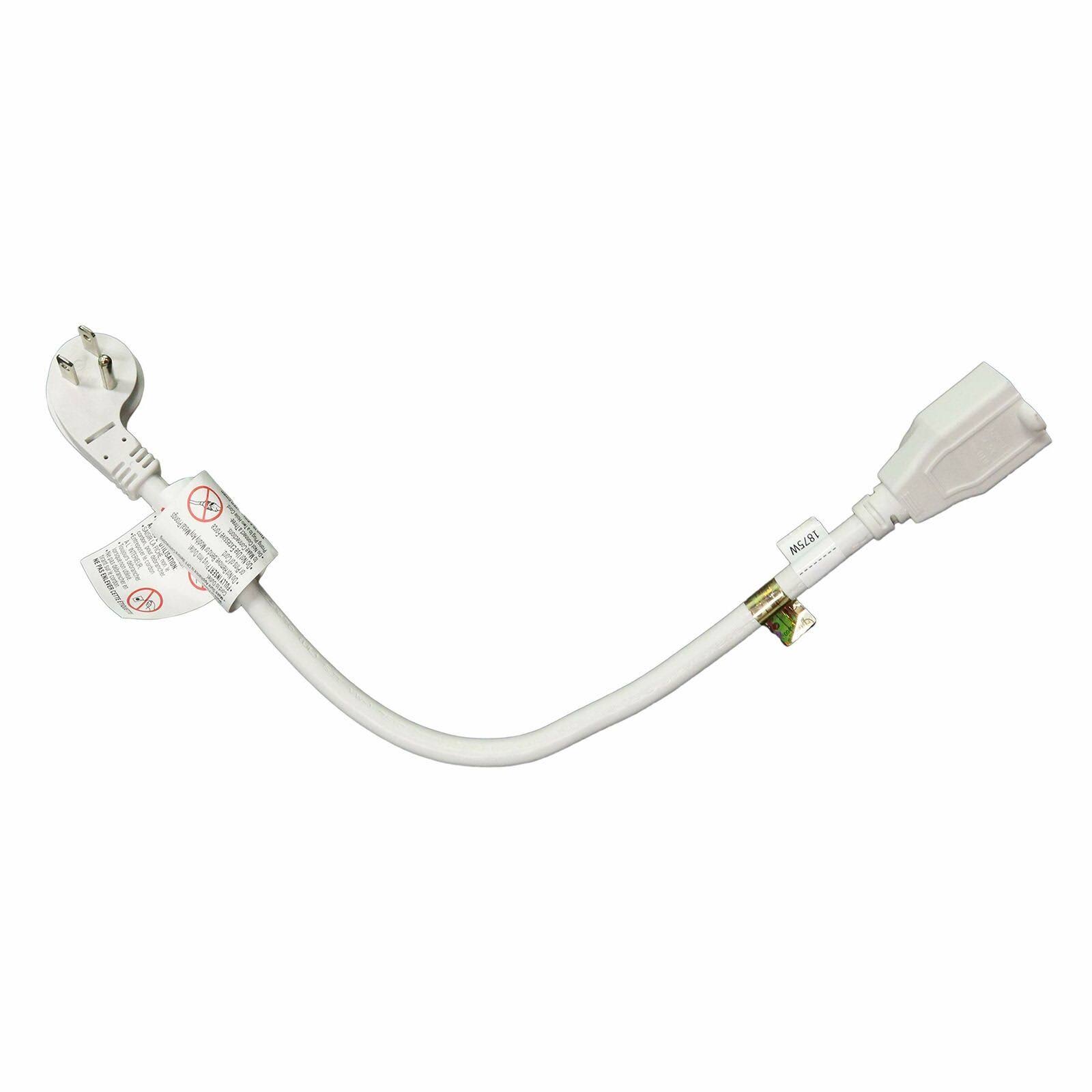 FIRMERST 1875W Low Profile Flat Plug 1ft Extension Cord 14AWG 15A White