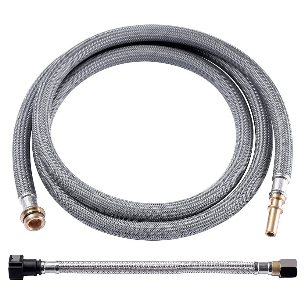 88624000 Pull-Out Hose Combo for Hansgrohe Kitchen Faucets, Pull-Down Spray Hose Replacement with Brass Connectors, 59-Inch + 10.5-inch