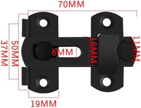 KAFENDA 3 Pack Small Stainless Steel Door Lock Flip Lock Safety Door Bolt Lock, Door Holder Latch (Black)