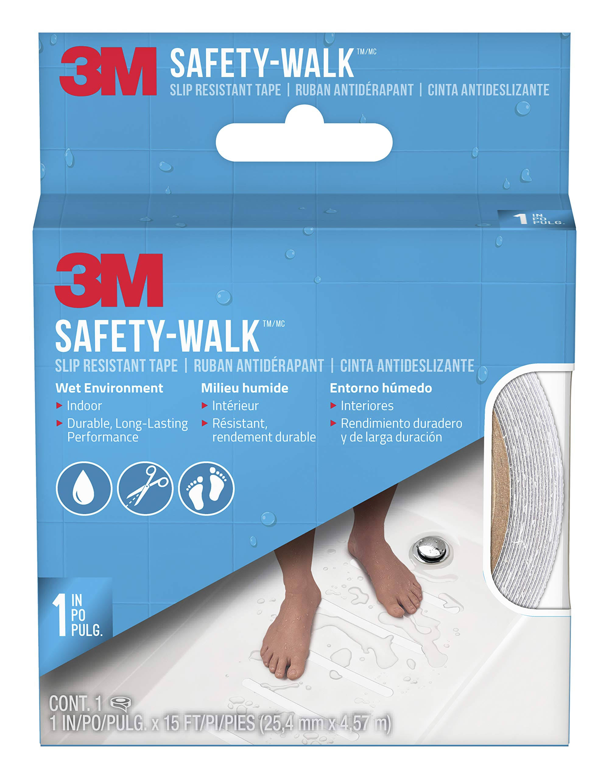 3M Safety-Walk 1 in. x 15 ft. White Slip Resistant Tape