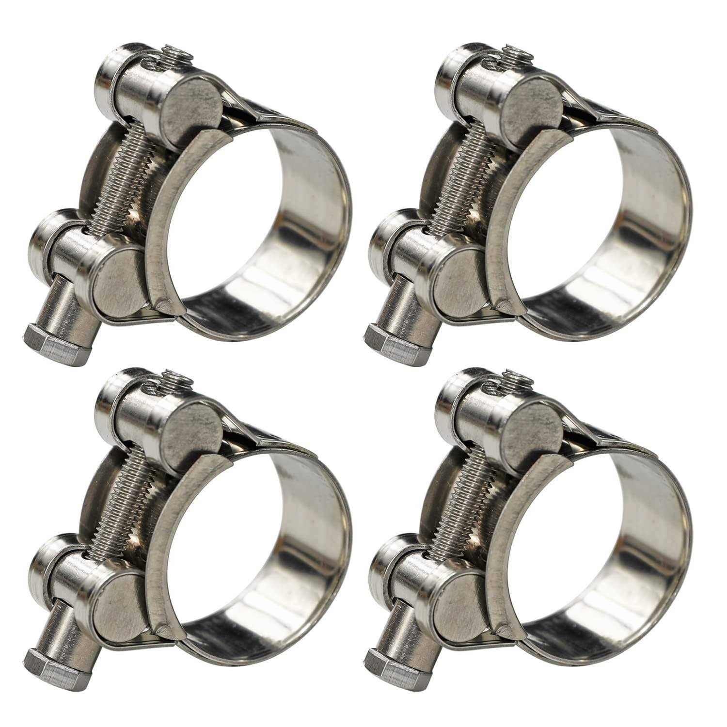 AKIHISA T-Bolt Hose Clamps,304 Stainless Steel Heavy Duty Adjustable Tube Clamps (17-19mm 4Pack)