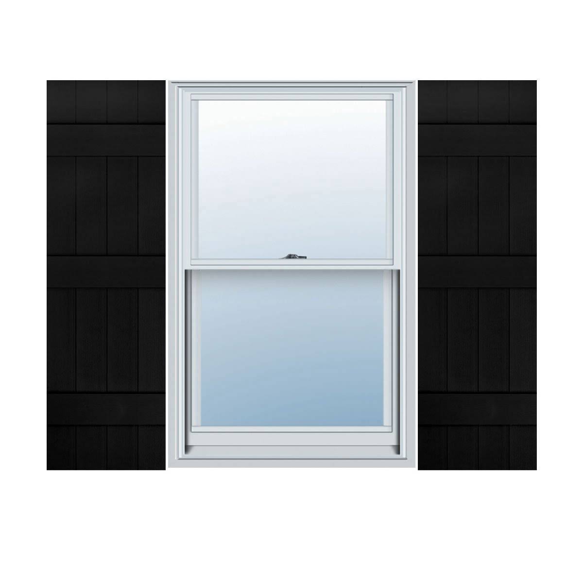 Mid America 4 Board and Batten Joined Vinyl Shutters (1 Pair) in Stock Now- 14 x 59 002 Black by BuyMBS.com