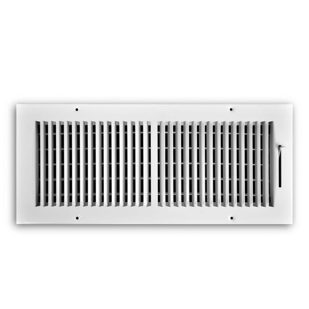 Truaire 2-Way Steel Wall / Ceiling Register, 16 in. x 6 in., White