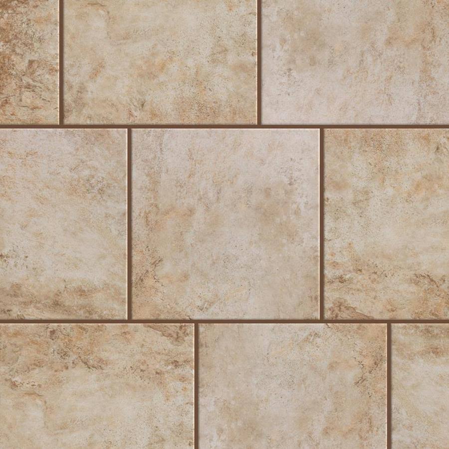 Style Selections Mesa Beige 12-in x 12-in Glazed Porcelain Stone Look Floor and Wall Tile