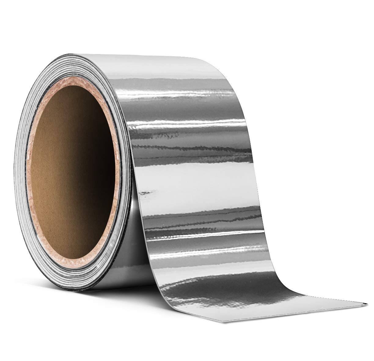 VViViD Gloss Silver Chrome Air-Release Vinyl Adhesive Tape Roll (2 inch x 30ft)