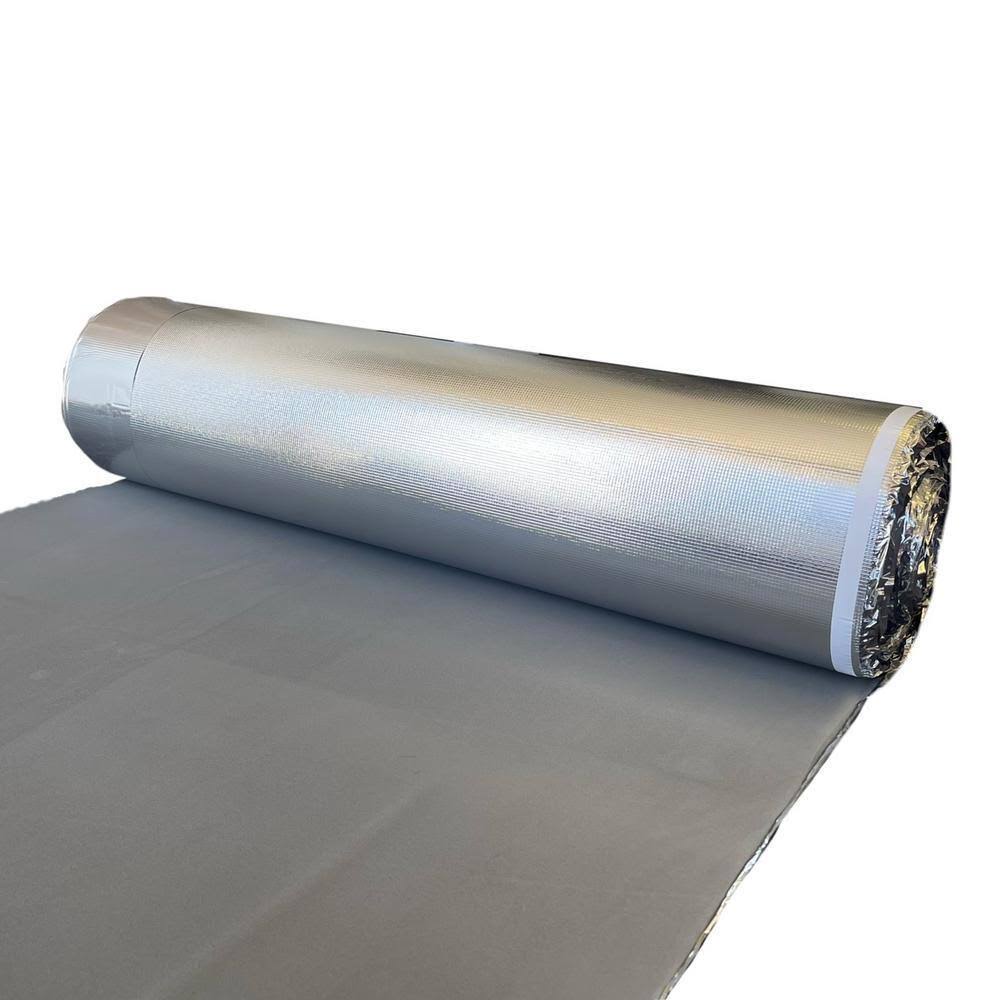 Dekorman Premium Plus 200 sq.ft. 43 in. W x 56 ft. L x 3.0 mm T 120 Mil Acoustic Underlayment with Silver Foil for Laminate Floor