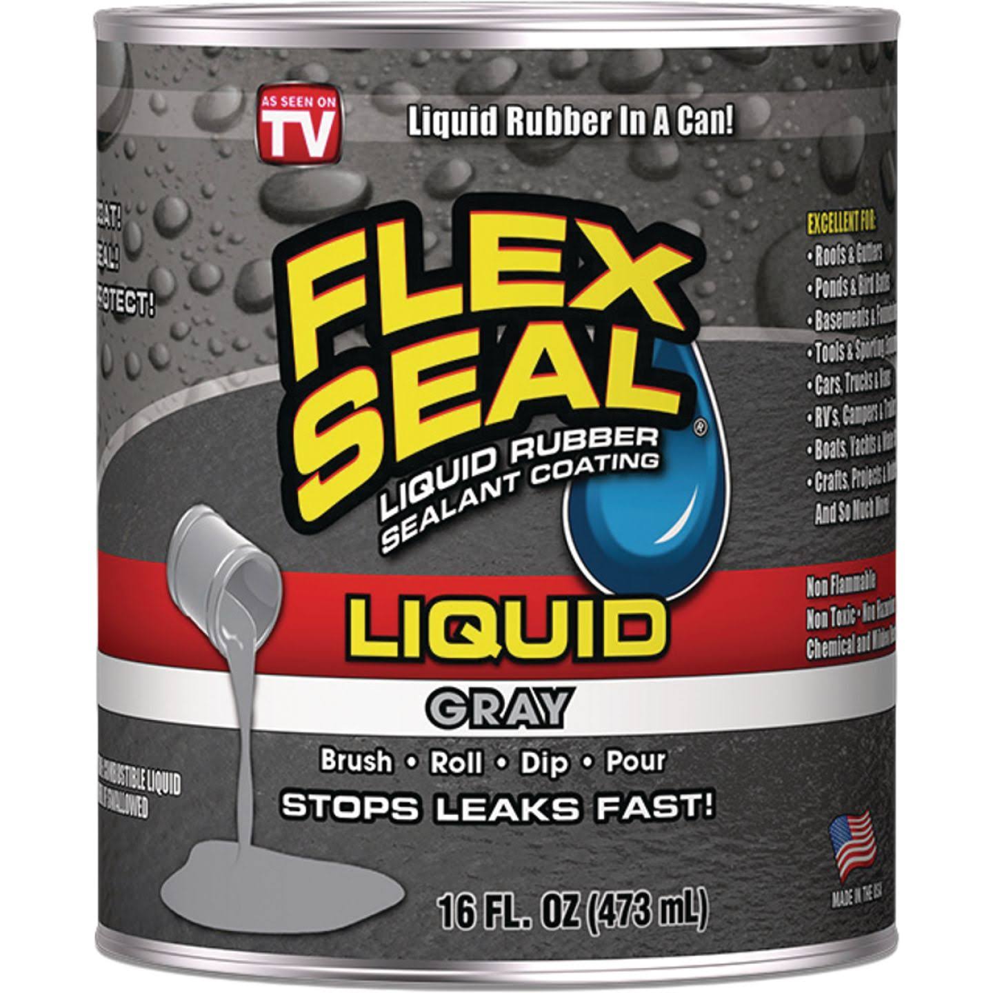 Flex Seal Liquid Rubber Sealant, 16 oz, Gray