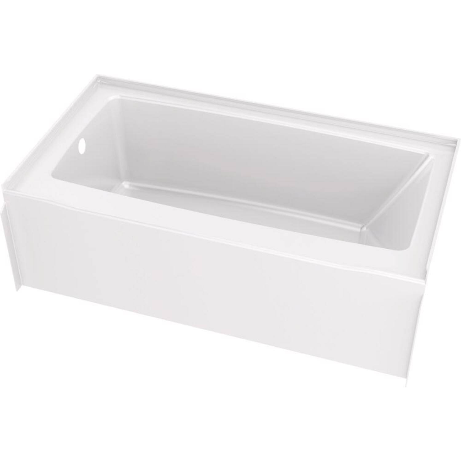 Delta Classic 500 60 in. L x 32 in. W Left Drain Rectangular Alcove Bathtub, White