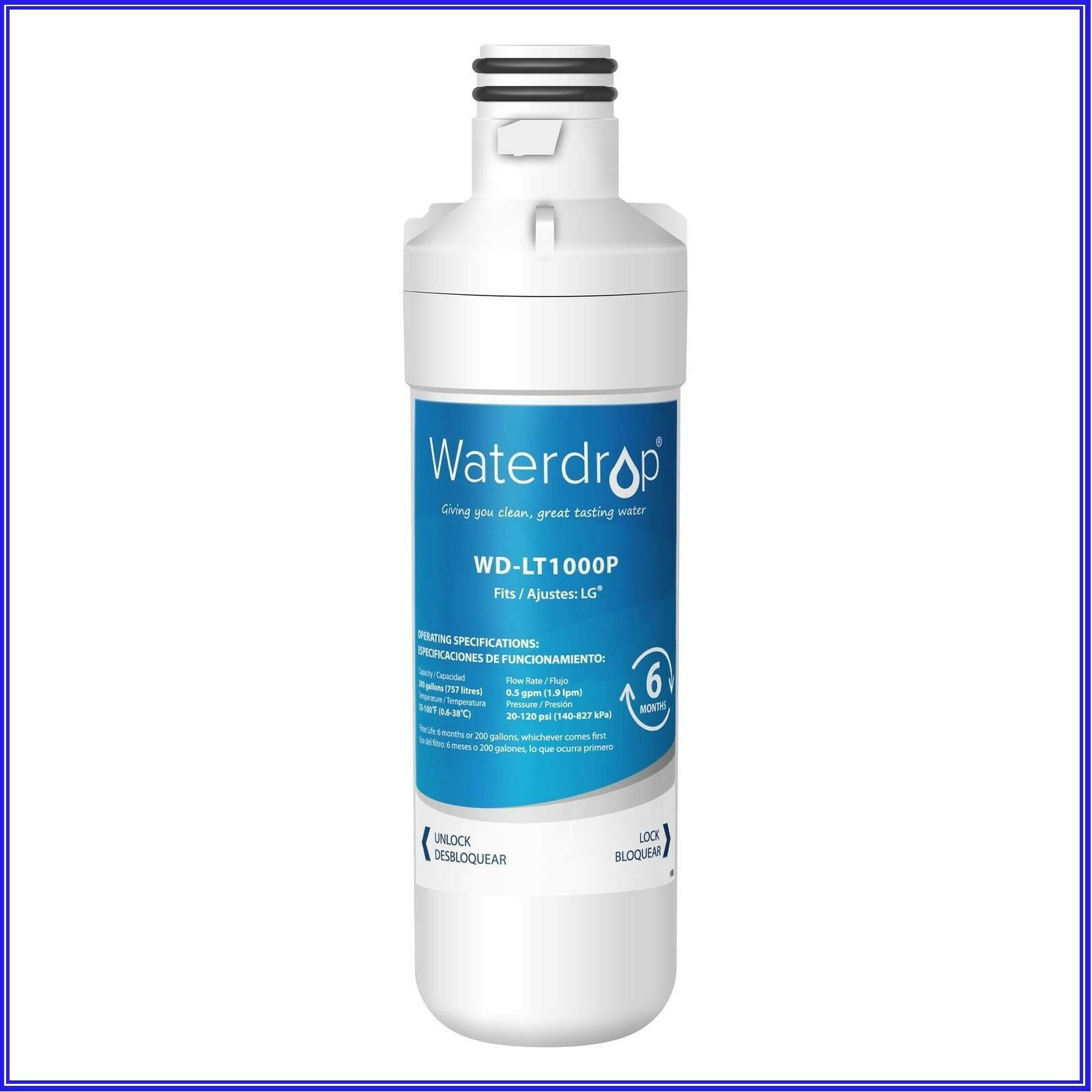 Waterdrop MDJ64844601 Refrigerator Water Filter, Compatible with LG LT1000P, LT1000PC,