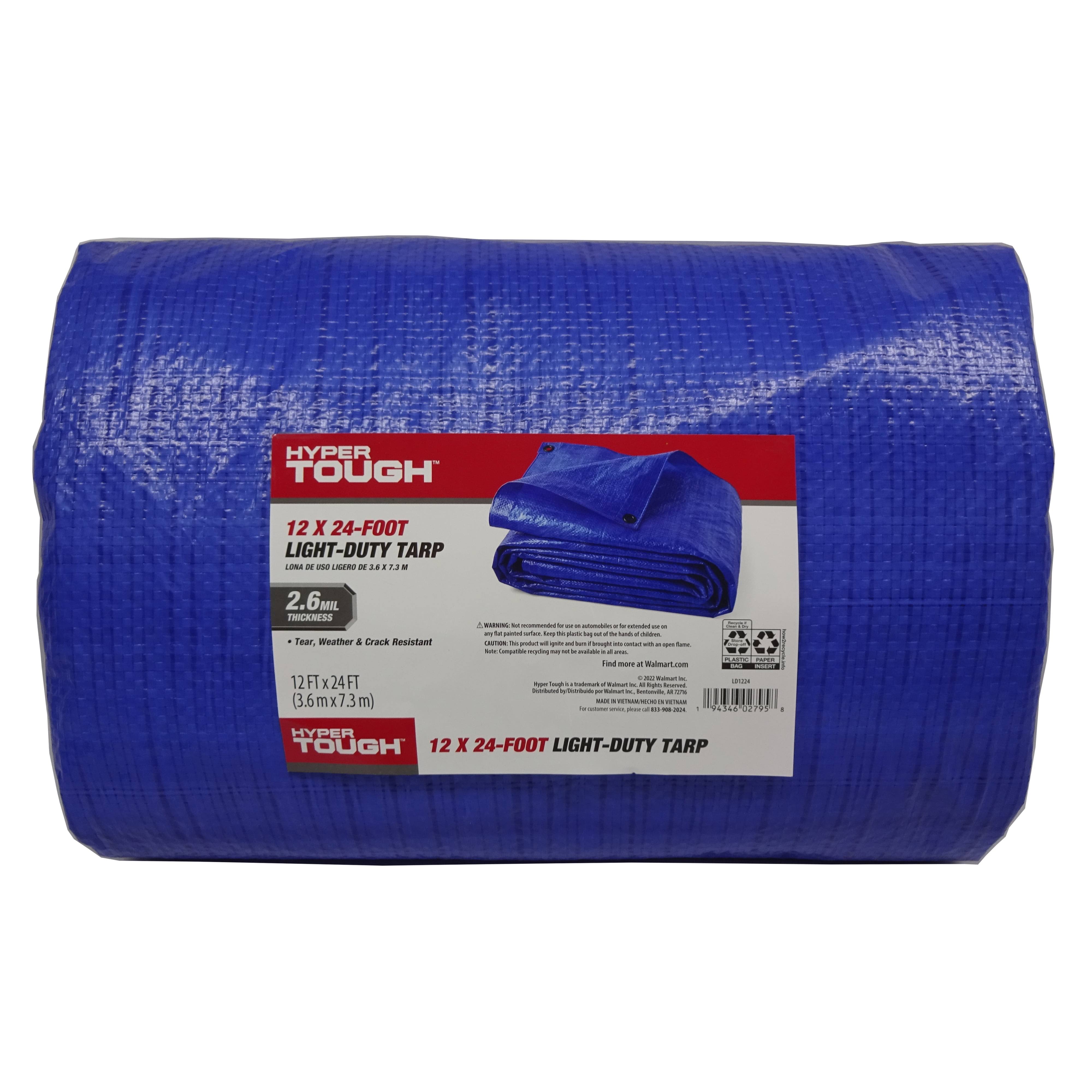 Hyper Tough Weather Resistant Light-Duty 12 x 24' Polyethylene Tarp, Size: 12' x 24'