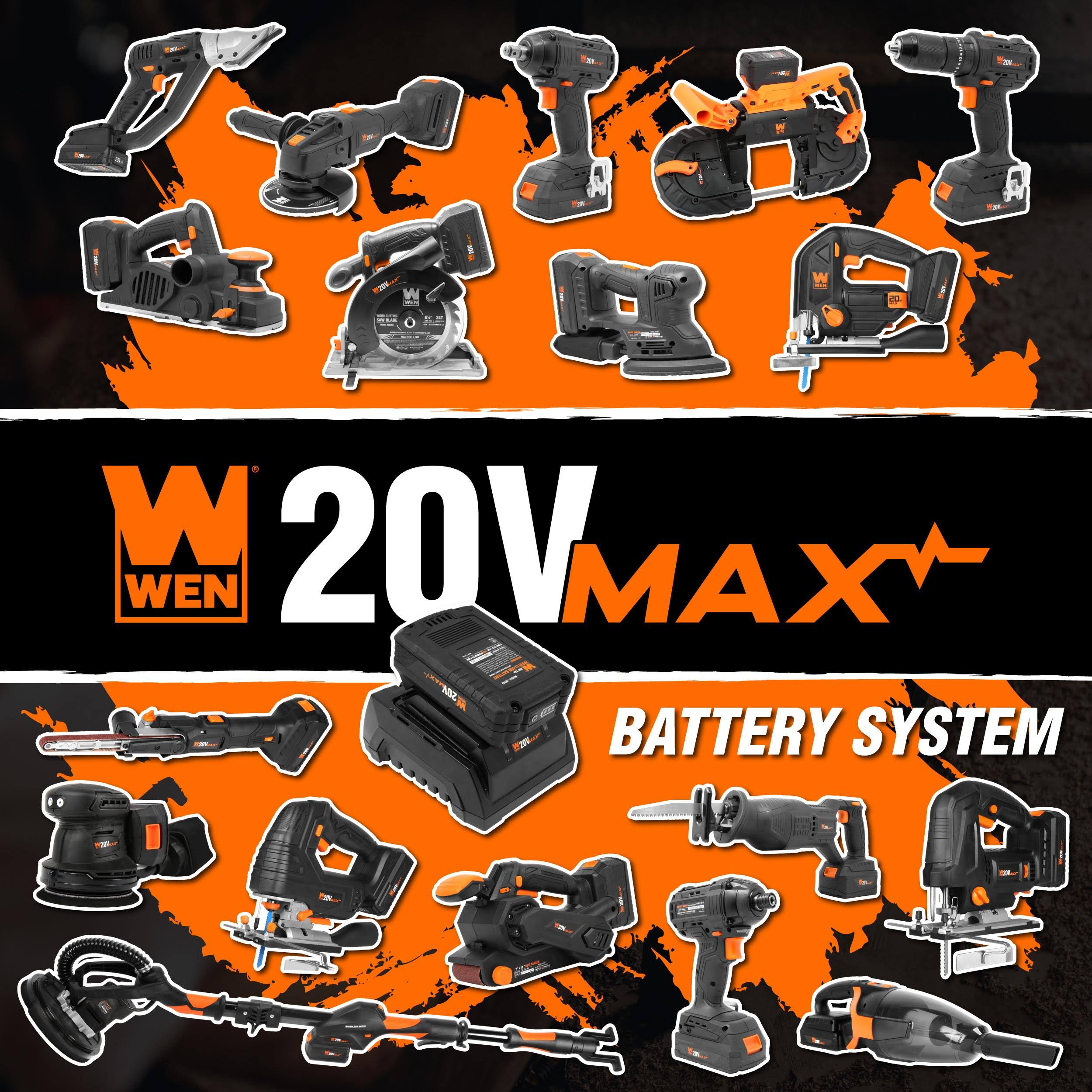 WEN 20691BT 20-Volt Max 6.5 in. Cordless Brushless Plunge Cut Variable Speed Track Saw (Tool Only- Batteries Not Included)