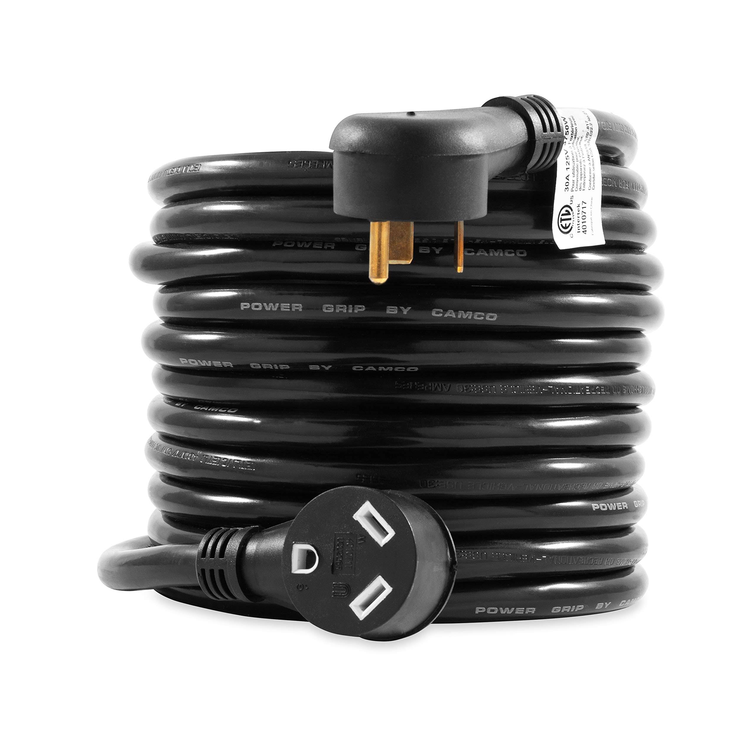 Camco 55193 Power Grip Extension Cord 30Amp 25- 125V / 3750W