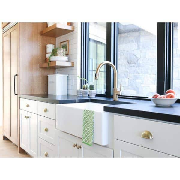 Sinkology Turner 30 in. Farmhouse Single Bowl Crisp White Fireclay Kitchen Sink with Stellen Faucet (Stainless) Kit