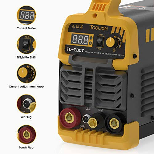 TOOLIOM 200A TIG Welder 110V/220V Dual Voltage TIG/Stick 2 in 1 IGBT Digital in