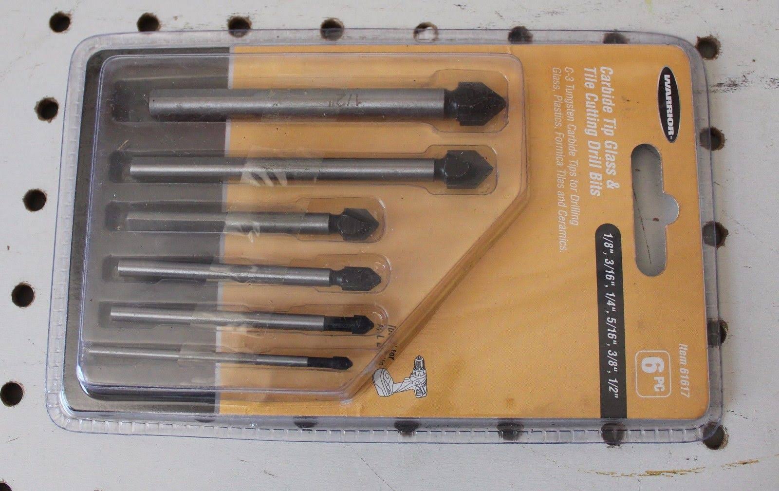 Warrior Carbide Tip Glass and Tile Cutting Drill Bit Set, 6 Piece