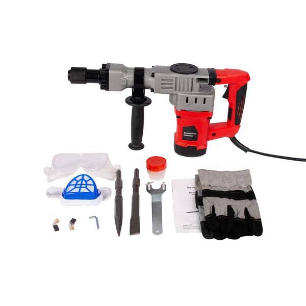18 in. Corded Demolition Electric Jack Hammer Concrete Drills Breaker Power Tool Trigger Lock with Chisel Bit