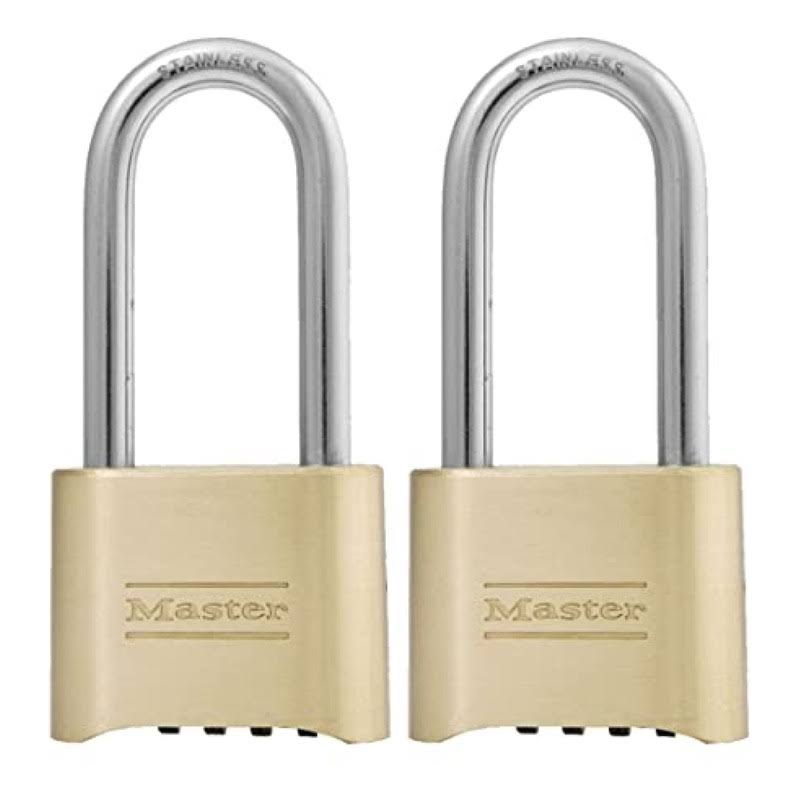 Master Lock Combination Lock, Indoor and Outdoor Padlock, Set Your Own Combination Lock, Extended 2-1/4 in. Lock Shackle with BR