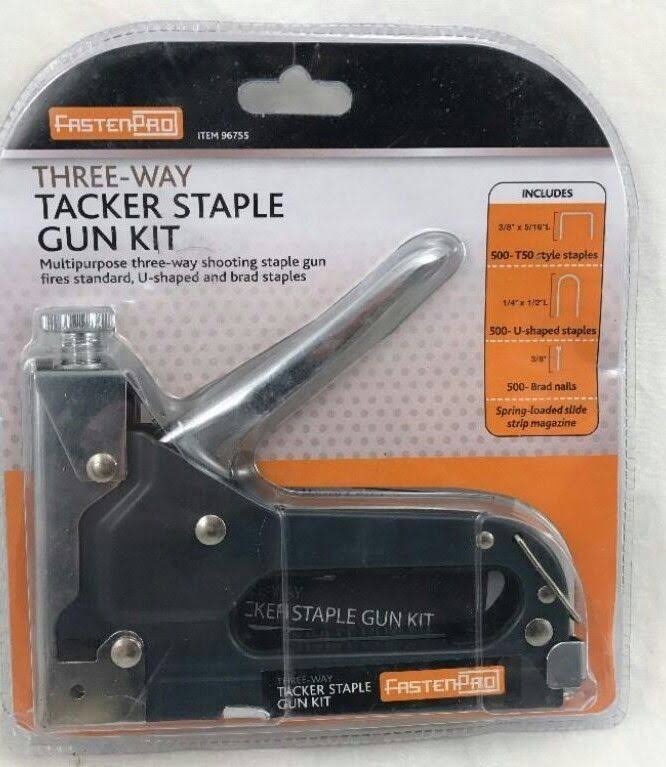 FastenPro Three-Way Tacker Staple Gun Kit 62992