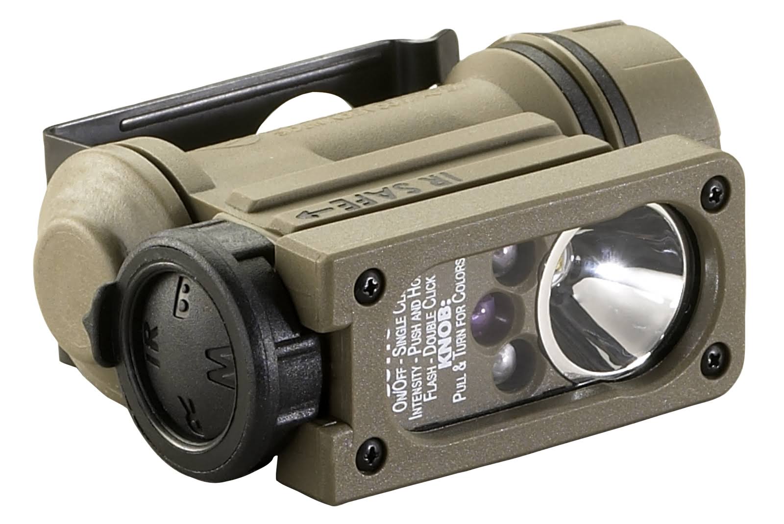 Streamlight Sidewinder Compact II Military Model Flashlight LED with 1 CR123A Battery with Helmet Mount, Rail Mount Aluminum Coyote SKU- 644476