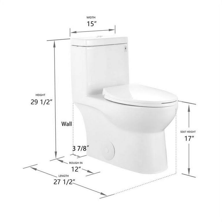 DeerValley DV-1F52816 Ally Dual-Flush Elongated One-Piece Toilet with Glazed Surface (Seat Included) White