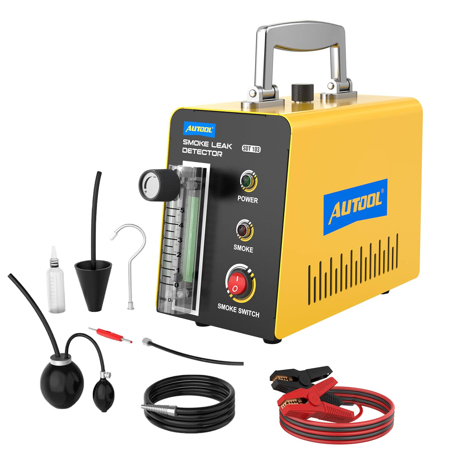 AUTOOL Smoke Machine Automotive Leak Detector,Evap Vacuum Smoke Diagnostic Tester,Pipeline Fuel Leakage Detector Compatible with 12V Vehicles