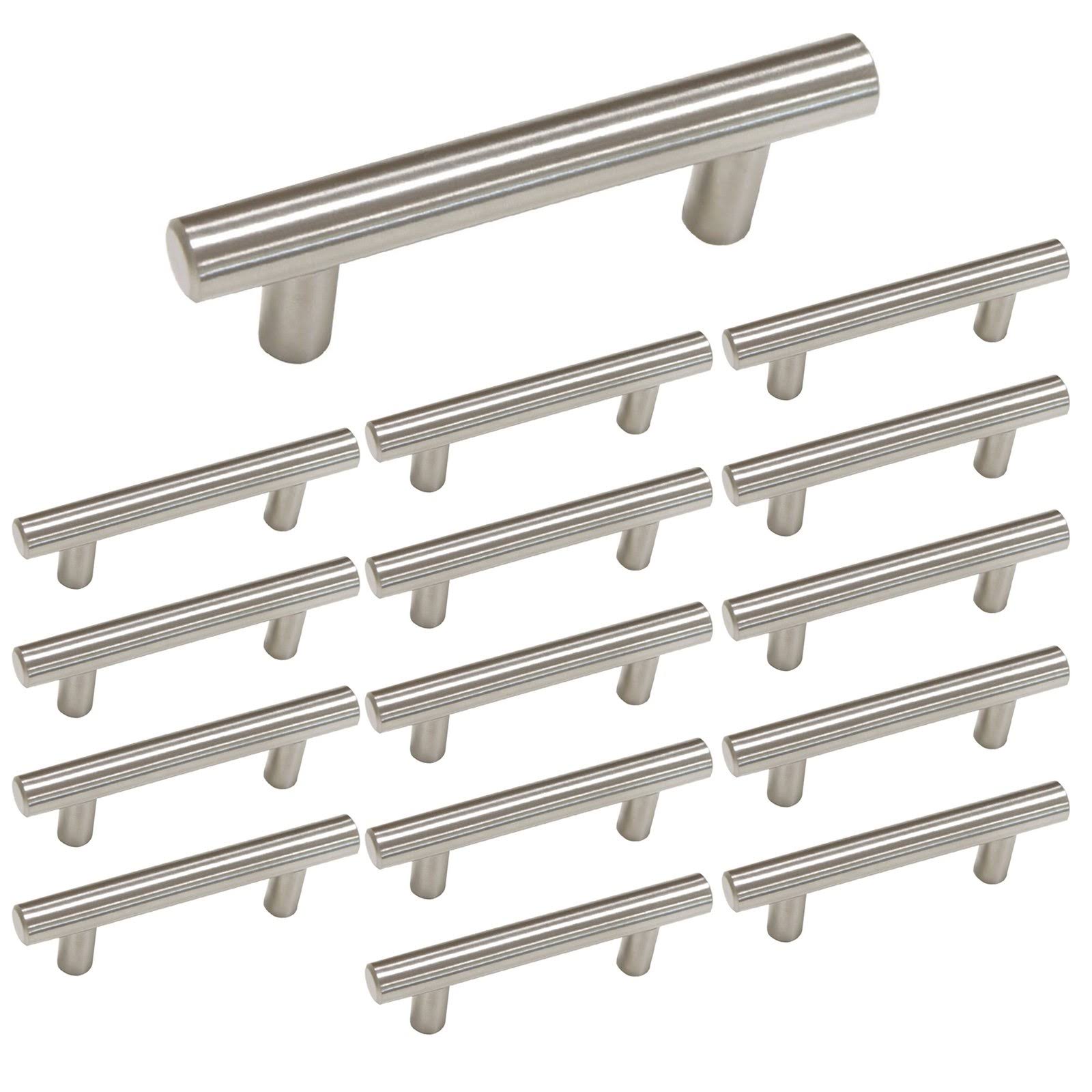 15 Pack Homdiy Brushed Nickel Cabinet Pulls 3 inch Kitchen Cabinet Handles Stainless Steel Cabinet Hardware for Kitchen and Bathroom Cabinets, 5 inch