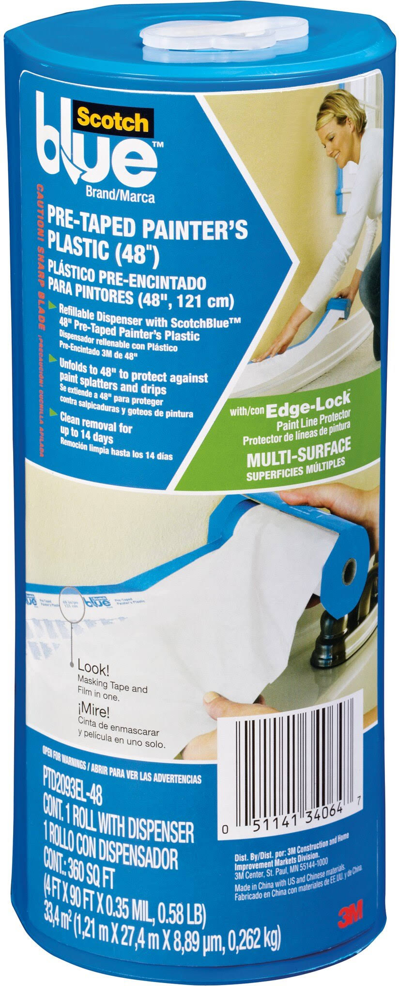 ScotchBlue Pre-Taped Painter's Plastic Ptd2093el-48