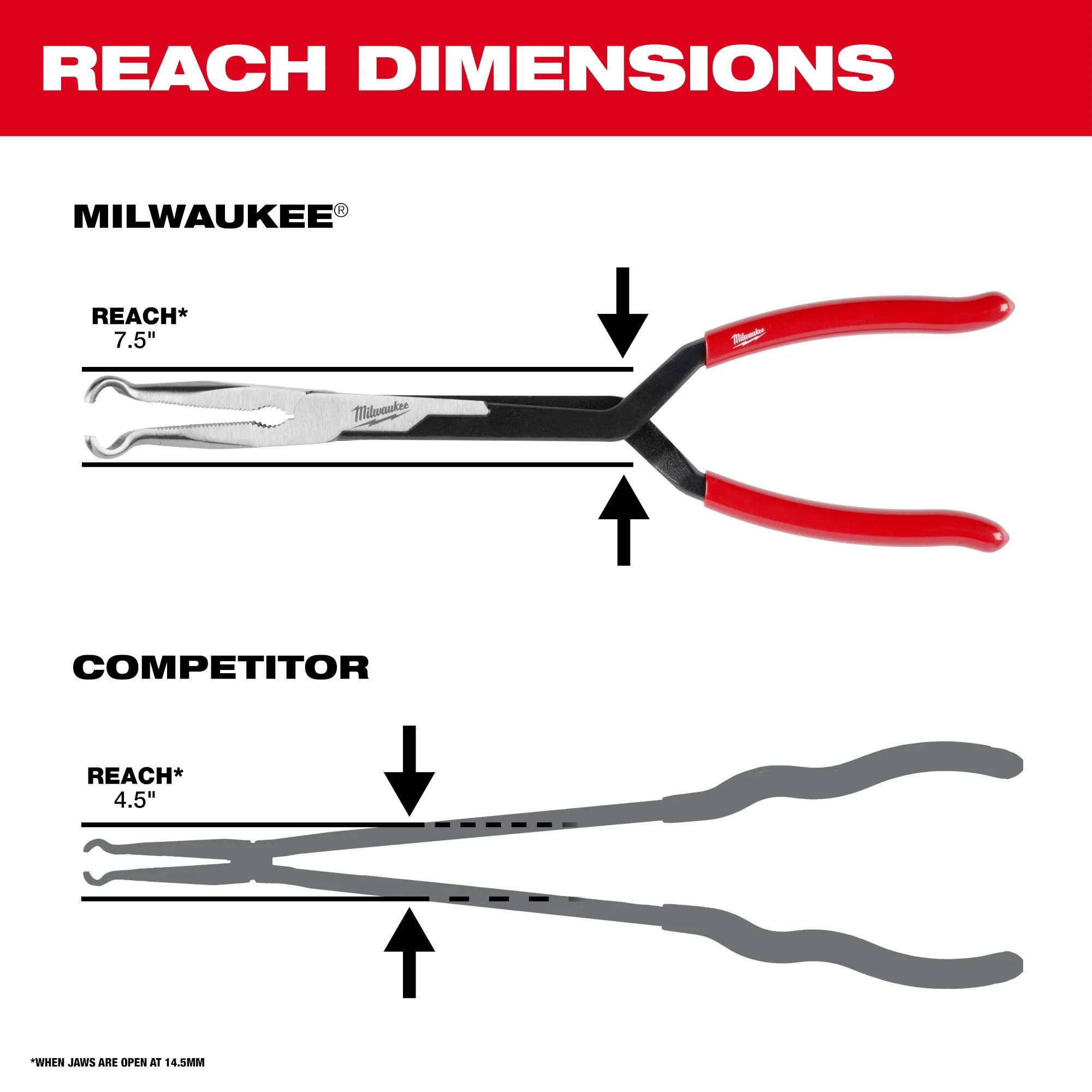 Milwaukee 48-22-6563 3PC Long Reach Hose Grip Pliers Set