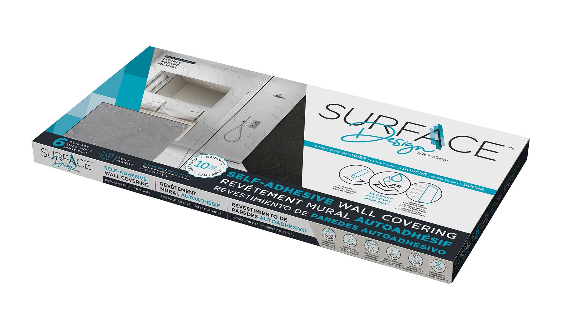 Surface Design 15.75-in x 2.6-ft Finished White PVC Beveled Wall Plank (20-sq ft) | DT1632-WM