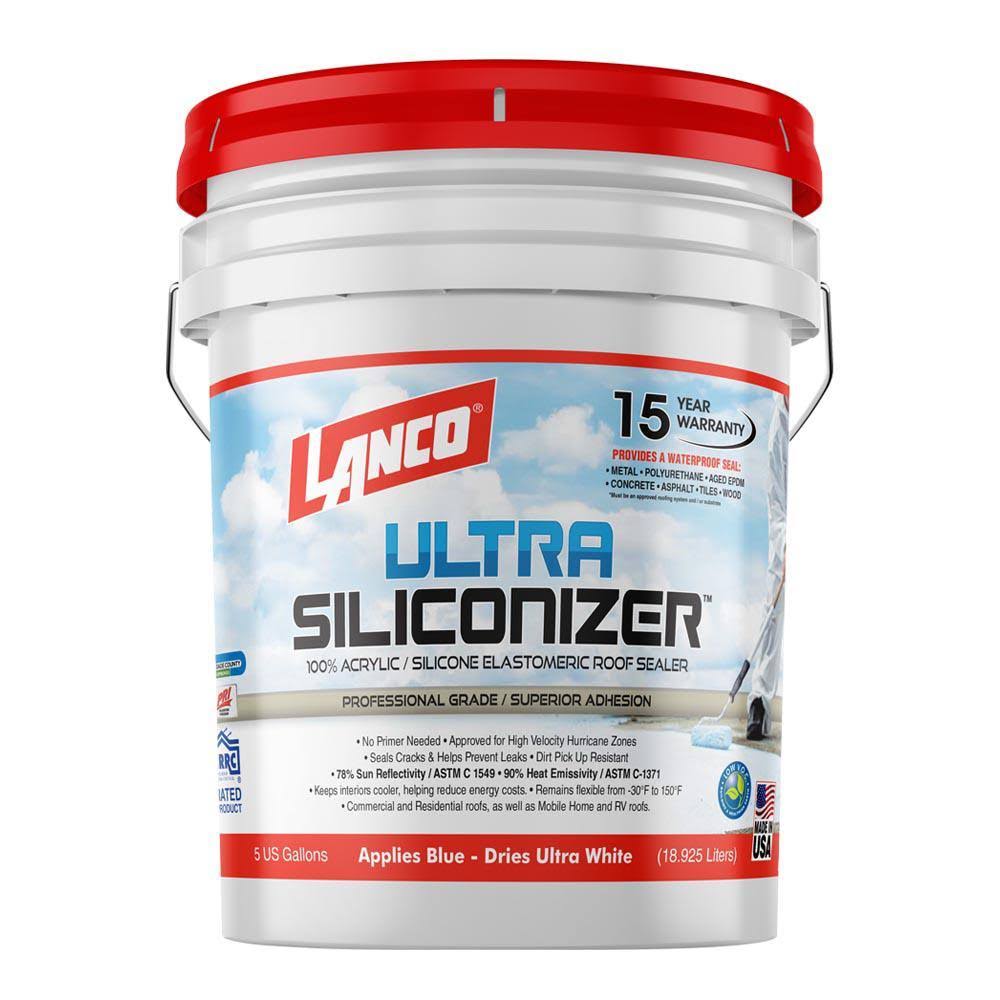 Lanco 5 gal. Ultra Siliconizer 100% Acrylic Elastomeric Reflective Roof Coating (Silicone-modified) RC905-2