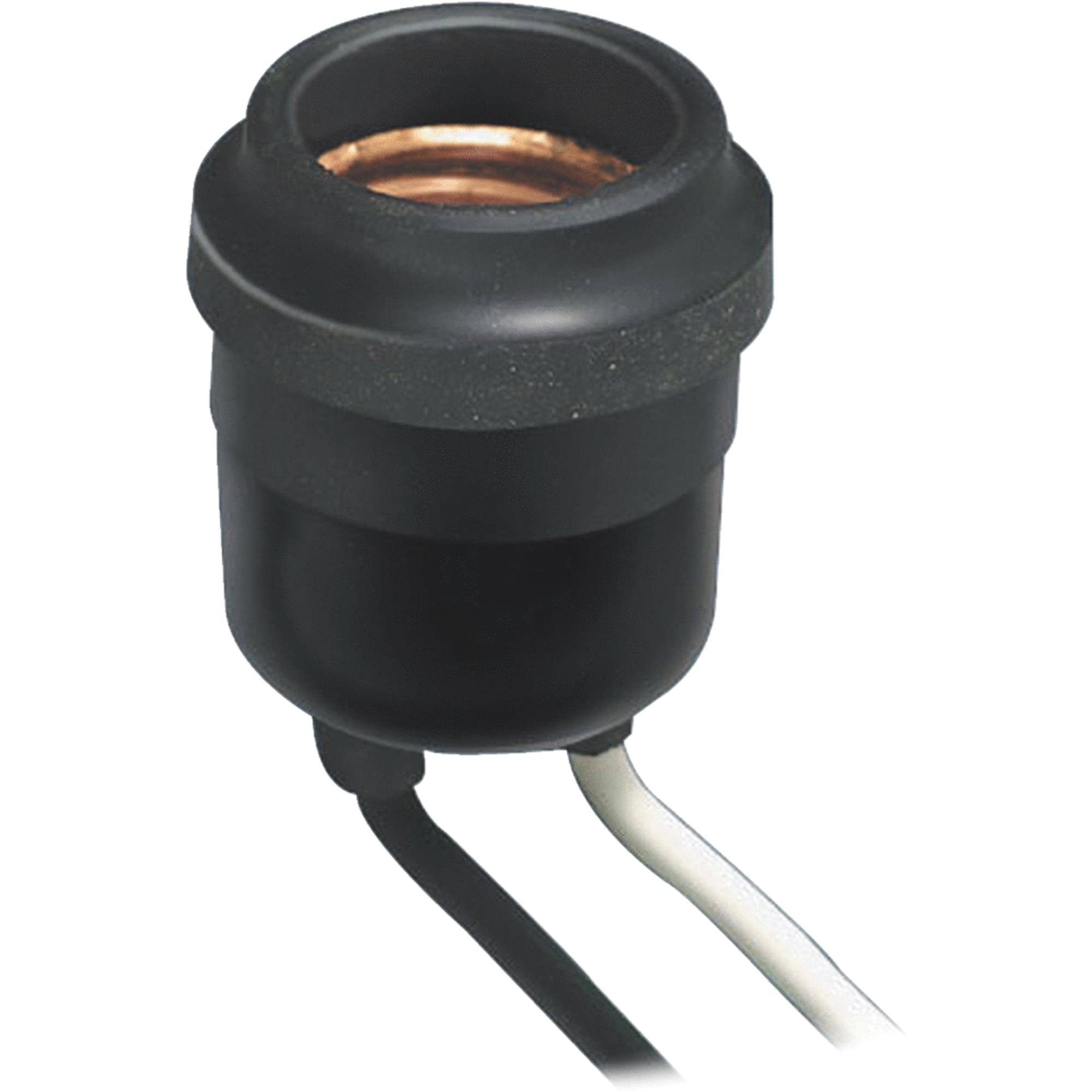 Leviton Rubber Outdoor Lamp Socket, Black