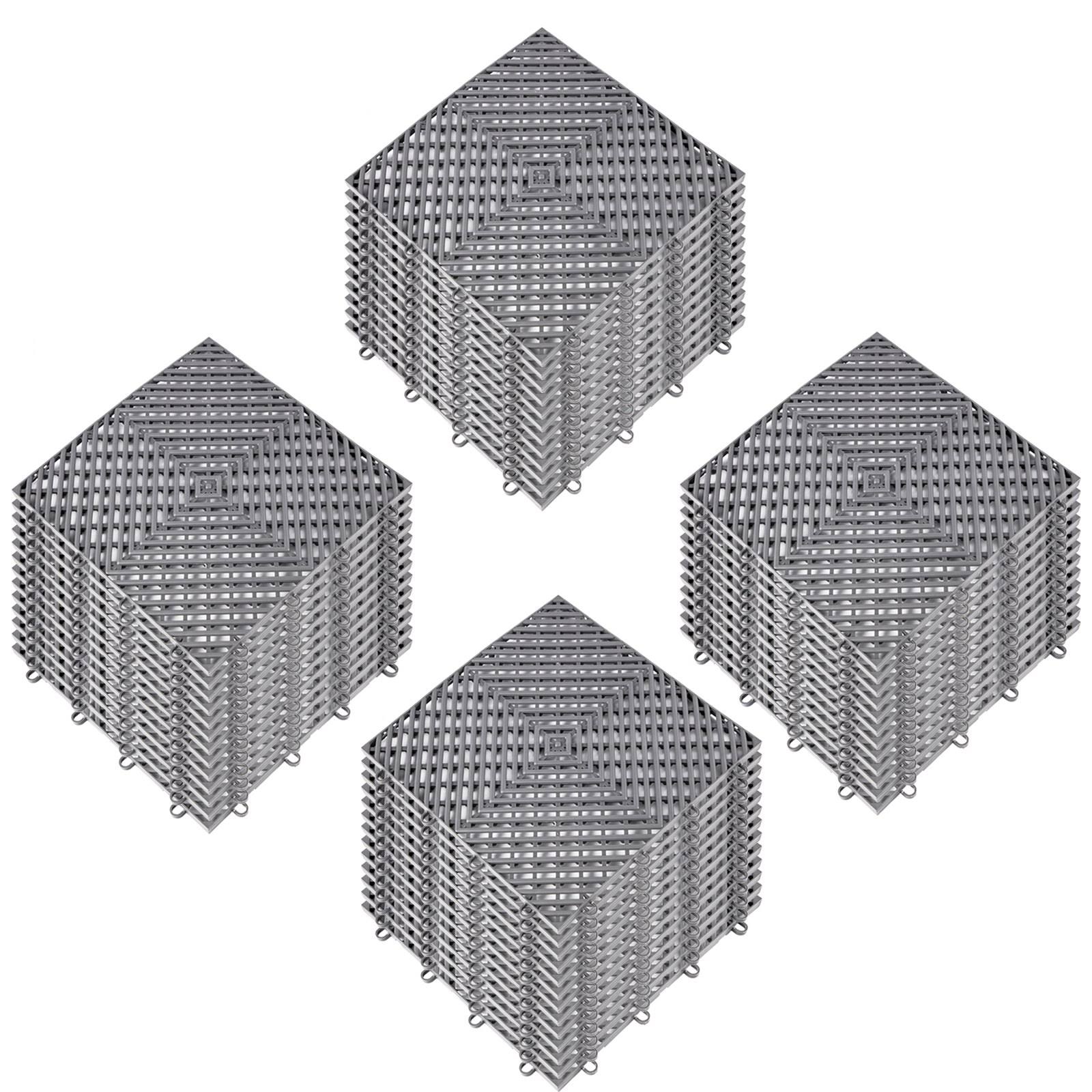 VEVOR Drainage Tiles Interlocking 50 Pcs Gray, Rubber Tiles 12x12x0.5 Inches, Deck Tiles Outdoor Floor tiles, Outdoor Interlocking tiles, Deck