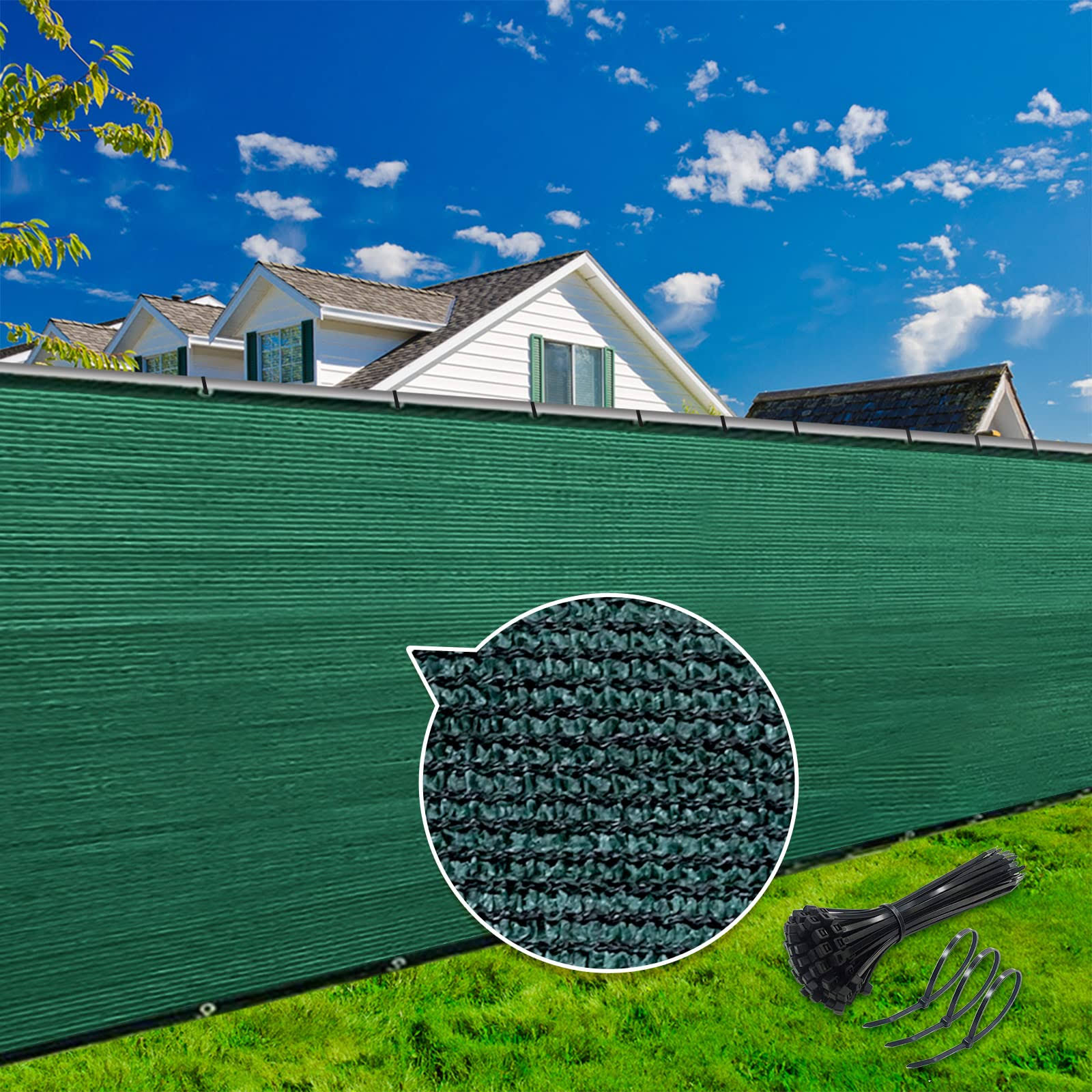 Kanagawa 4' x 50' Privacy Fence Screen 4ft Dark Green Balcony Privacy Screen Outdoor Heavy Duty 150gsm Fencing Mesh for Wall Garden Backyard Porch