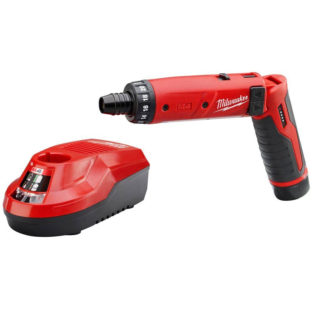 Milwaukee 2101-21 Cordless Screwdriver Kit, 4 V, 0.25