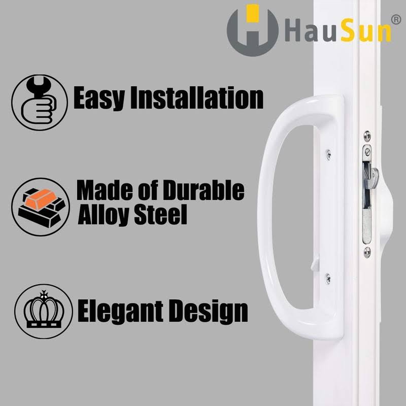 HauSun Patio Door Handle Set + Mortise Lock 45�� Perfect Replacement for Sliding Glass Door Fits 3-15/16