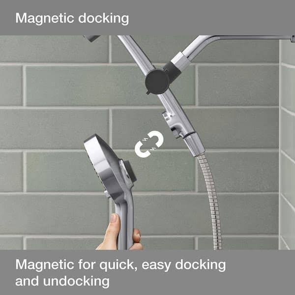 Kohler Viron 4-Spray 6 in. Dual Wall Mount Fixed and Handheld Shower Heads 1.75 GPM in Polished Chrome