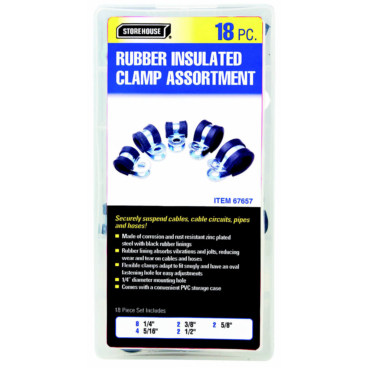 Storehouse 18 Piece Rubber Insulated Clamp Assortment 67657